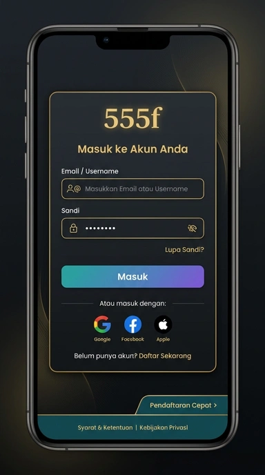 Tampilan halaman login 555f