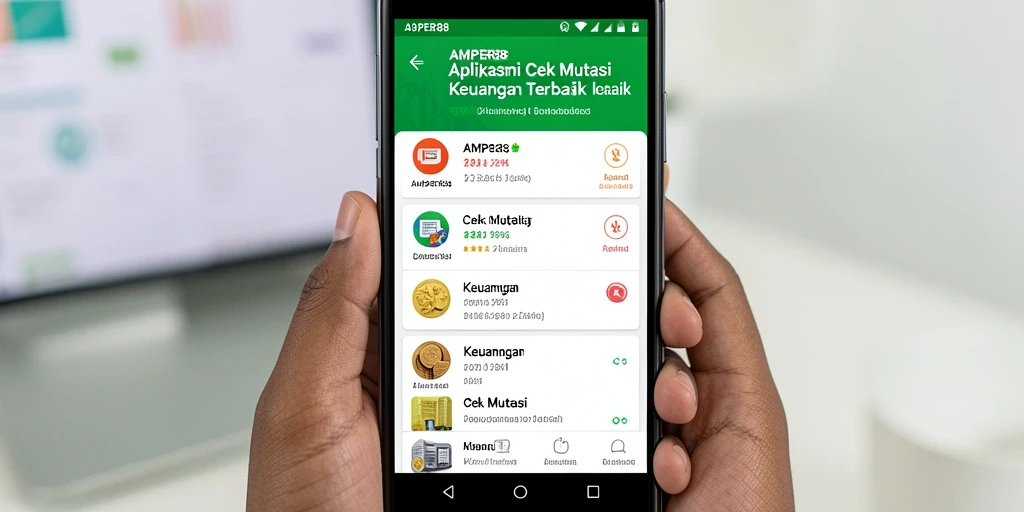 Antarmuka utama AMPER88 menampilkan fungsi Cek Mutasi yang informatif.