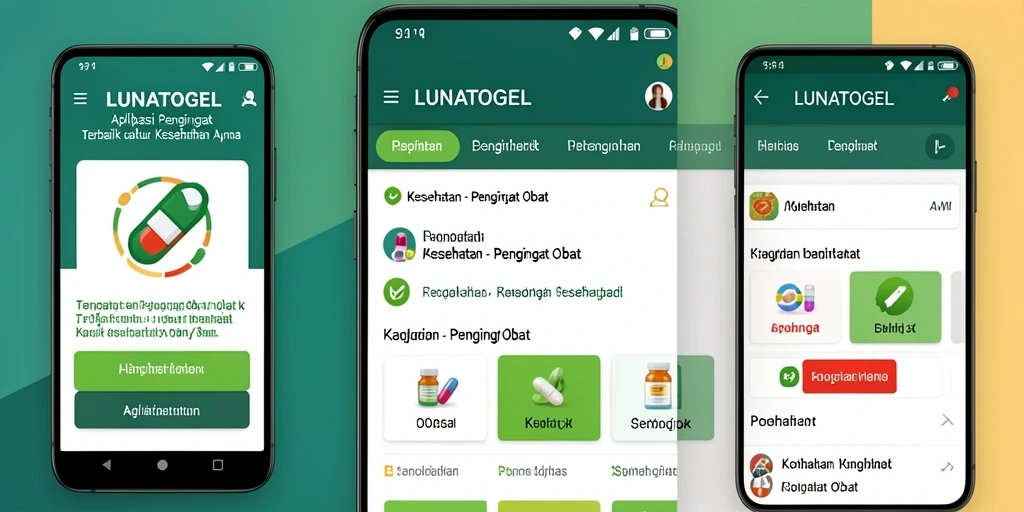 Antarmuka LUNATOGEL yang ramah pengguna untuk pengingat obat.
